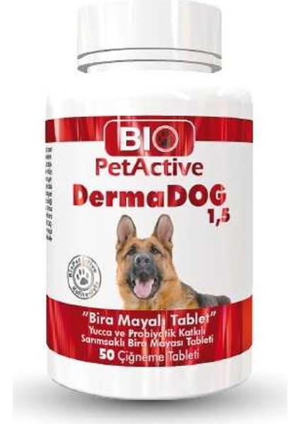 Bio Pet Active Pet Active Dermadog Sarımsaklı Bira Mayası Çiğneme Tableti 50 Adet