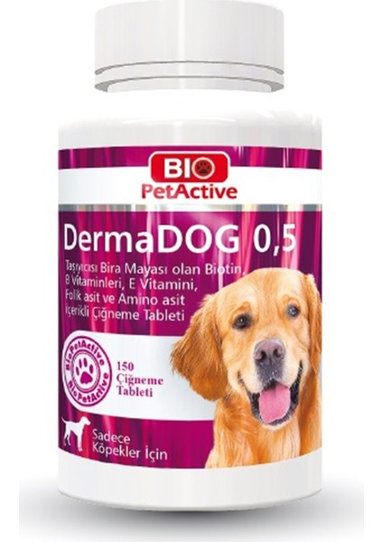 Pet Active Dermadog Brewers Yeast Sarımsaklı Maya Tableti 150 Adet