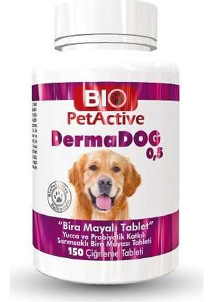 Pet Active Dermadog Brewers Yeast Sarımsaklı Maya Tableti 150 Adet