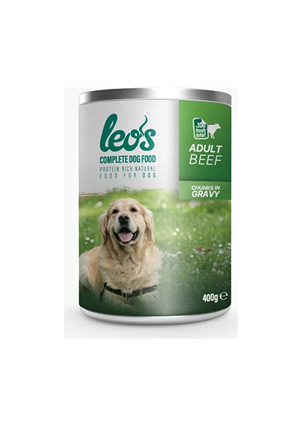 Leos Sığır Parça Etli Soslu Köpek Konservesi 24X400 gr