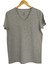 Basic Gri Melanj V Yaka Unisex Slim Fit T-Shirt 2