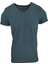 Basic Petrol Mavi V Yaka Unisex Slim Fit T-Shirt 1
