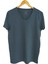 Basic Petrol Mavi V Yaka Unisex Slim Fit T-Shirt 2