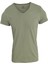 Basic Çağla Yeşil V Yaka Unisex Slim Fit T-Shirt 1