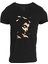 Siyah V Yaka Unisex Slim Fit Dijital Baskılı T-Shirt 1