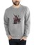 Itachı Uchıha Baskılı Gri Erkek Örme Sweatshirt Uzun Kol 1