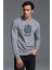 Los Pollos Hermanos Bad Jesse Baskılı Gri Erkek Örme Sweatshirt Uzun Kol 1