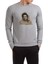 Sherlock Holmes Oldpaper Baskılı Gri Erkek Örme Sweatshirt Uzun Kol 1