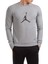 Basketball Baskılı Gri Erkek Örme Sweatshirt Uzun Kol 1