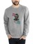 The Joker Baskılı Gri Erkek Örme Sweatshirt Uzun Kol 1