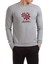 Mechanical Engineering Logo Baskılı Gri Erkek Örme Sweatshirt Uzun Kol 1