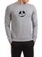 Halloween Face Baskılı Gri Erkek Örme Sweatshirt Uzun Kol 1