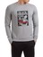 Black Mirror Blocked Baskılı Gri Erkek Örme Sweatshirt Uzun Kol 1