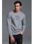 Semboller Olarak Güvercinler Kutsal Ruh Espiritu Baskılı Gri Erkek Örme Sweatshirt Uzun Kol 1