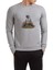 Pubg Patlama 3 Lvl Kask Baskılı Gri Erkek Örme Sweatshirt Uzun Kol 1