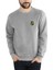 Hufflepuff H P Baskılı Gri Erkek Örme Sweatshirt Uzun Kol 1