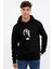 Marilyn Monroe Artistic Baskılı Siyah Erkek Örme Kapşonlu Sweatshirt Uzun Kol 1