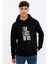 The Last Of Us Eskitme Yazlı Baskılı Siyah Erkek Örme Kapşonlu Sweatshirt Uzun Kol 1