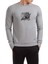 Route 66 Motosiklet Bisiklet Baskılı Gri Erkek Örme Sweatshirt Uzun Kol 1