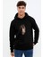 Mr Robot 2 Baskılı Siyah Erkek Örme Kapşonlu Sweatshirt Uzun Kol 1