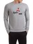 Depedre Mode Rose Baskılı Gri Erkek Örme Sweatshirt Uzun Kol 1