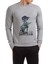 Shen Ji Chapter Baskılı Gri Erkek Örme Sweatshirt Uzun Kol 1