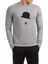 Chaplin Comic Charlıe Chaplın Baskılı Gri Erkek Örme Sweatshirt Uzun Kol 1