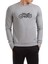 Nostalji Motor Baskılı Gri Erkek Örme Sweatshirt Uzun Kol 1