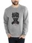 Stranger Things The Upside Down Baskılı Gri Erkek Örme Sweatshirt Uzun Kol 1