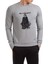 Joker 1 Baskılı Gri Erkek Örme Sweatshirt Uzun Kol 1