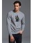 Call Of Duty Mw3 Baskılı Gri Erkek Örme Sweatshirt Uzun Kol 1