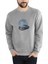 Classic Car Klasik Araba Baskılı Gri Erkek Örme Sweatshirt Uzun Kol 1