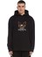 Rolling Thunder Baskılı Siyah Erkek Örme Kapşonlu Sweatshirt Uzun Kol 1