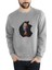 Steve Jobs Apple Baskılı Gri Erkek Örme Sweatshirt Uzun Kol 1
