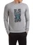 Sarcasm Baskılı Gri Erkek Örme Sweatshirt Uzun Kol 1