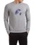 Illustrator Öklid Lavanta Çiçek Kozmetik Mor Baskılı Gri Erkek Örme Sweatshirt Uzun Kol 1
