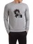 Jimi Hendrix Baskılı Gri Erkek Örme Sweatshirt Uzun Kol 1
