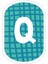 Q Harfi - Renkli Kare Alfabe Harfleri Toplama Sticker Araba Oto Arma Duvar Sticker 1