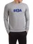 Sega Baskılı Gri Erkek Örme Sweatshirt Uzun Kol 1
