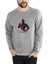 Deadpool Sulu Boya Çizim Baskılı Gri Erkek Örme Sweatshirt Uzun Kol 1
