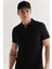 Avva Erkek Siyah Polo Yaka Düz T-Shirt E001004