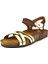 Kahve Deri Mantar Taban Ortapedik Kız Çocuk Sandalet 26-36 2