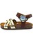 Kahve Deri Mantar Taban Ortapedik Kız Çocuk Sandalet 26-36 4