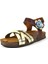 Kahve Deri Mantar Taban Ortapedik Kız Çocuk Sandalet 26-36 5