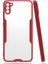 - Samsung Galaxy M11 - Kılıf Kenarı Renkli Arkası Şeffaf Parfe Kapak - Kırmızı - T15261 1