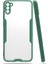 - Samsung Galaxy M11 - Kılıf Kenarı Renkli Arkası Şeffaf Parfe Kapak - Koyu Yeşil - T15261 1
