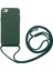 - Apple iPhone 8 - Kılıf Boyun İp Askılı Koruyucu Ropi Kapak - Koyu Yeşil 1