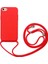 - Apple iPhone 8 - Kılıf Boyun İp Askılı Koruyucu Ropi Kapak - Kırmızı 1