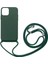 - Apple iPhone 12 - Kılıf Boyun İp Askılı Koruyucu Ropi Kapak - Koyu Yeşil 1