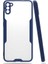 - Samsung Galaxy M11 - Kılıf Kenarı Renkli Arkası Şeffaf Parfe Kapak - Lacivert - T15261 1